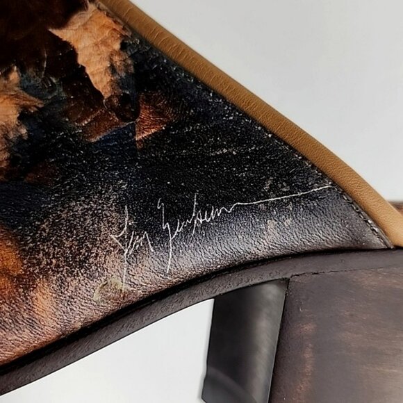 Icon Women's Leather Tan Wearable Art Western Horses Heeled Mules Shoes Size 7 - Picture 9 of 16